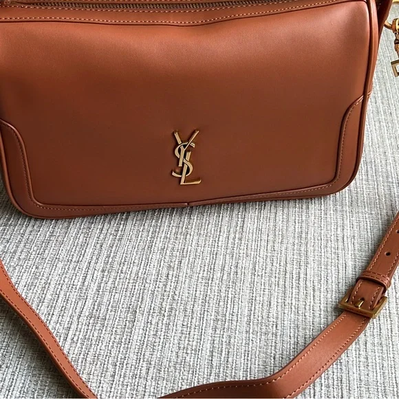 YSL camera supple bag top handle leather brown Saint Laurent like new 28cm - Picture 12 of 13